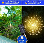 Solar Christmas Firework Lights Outdoor, 5 Pack 1000LED Solar Starburst Lights with Remote, 8 Modes Dimmable Waterproof Hanging Fairy Lights for Garden, Patio, Holiday Christmas Decor (Warm White) - Image 5