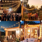 Mlambert 300Ft(3x100Ft) LED Outdoor String Lights Dimmable Waterproof G40 Globe Patio Lights with 150+7 Warm White Bulbs for Bistro Outside-White Cord - Image 5