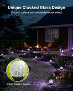 4 Pack 3.94" Multicolor Solar Powered Cracked Glass Ball Lights - Image 2
