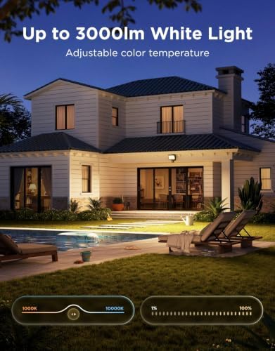 Govee Outdoor Wall Flood Light, 3000LM RGBWW 6500K, IP65 PIR Motion Sensor - Image 4