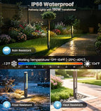 5W LED Low Voltage Landscape Pathway Lights Kit 2700K 500LM 12-Pack - Image 5