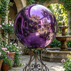 Stainless Steel Mirror Polished Decorative Gazing Ball, Home Garden Gazing Globe Mirror Balls, Polished Shiny Sphere, Ideal as a Housewarming Gift (Dia: 14 inch) - Image 5