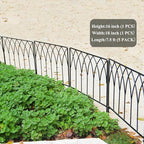 5 Pack Decorative Fence Metal Garden Fence 16in x 7.5ft Panel Set Animal Barrier Border Edging - Image 3