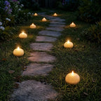 VIODAIM Solar Candles Outdoor Waterproof, Flameless LED, 3 x 2.5 in, 8 Pack - Image 5