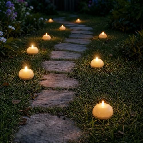 VIODAIM Solar Candles Outdoor Waterproof, Flameless LED, 3 x 2.5 in, 8 Pack - Image 5