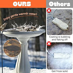 2 Pack Upgrade Bird Bath Heater for Outdoors in Winter, Pond Deicer 60 Watts Birdbath Deicer Water Heater Thermostatically Controlled with Auto Shut off Function for Patio Lawn (Army Green,Black) - Image 4