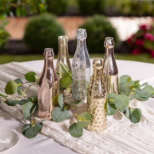 Evergreen Garden Glass Bottles for Bottle Tree, Wine Bottles for Decorativation Indoor Outdoor Wedding Christmas Party Decor (Mercury Glass, Set of 10) - Image 4