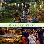 String Lights for Outside 200FT Patio Lights, LED String Light with 100+6(Spare) Waterproof Edison Bulbs, Hanging White Outdoor Light for Backyard, Bistro, Porch, Balcony White Cord - Image 6