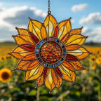 Sunflower Faux Tiffany Acrylic Suncatcher by AVAGAN