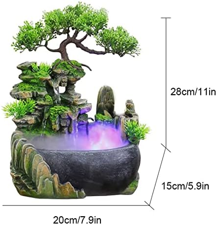 Rockery Stream Tabletop Fountain, Zen Meditation Indoor Waterfall Feature with Automatic Pump and Switch, Desktop Fountain for Home Office Bedroom Decoration (A) - Image 3