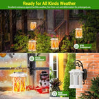 KOOPER Hanging Solar Lights Lantern Outdoor, 2 Pack Flickering Flames Solar Outdoor Lights, Solar Lanterns Outdoor Waterproof with Bigger Panel, Lanterns Decorative Outdoor for Garden Decor (White) - Image 2