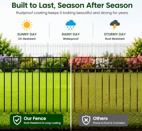 Garden Fence 20.6 FT x 12" H, Decorative Metal Border for Flower Beds - Image 3