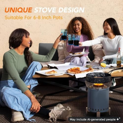 Breezz Smokeless Tabletop Fire Pit 7 in, Blue - Image 7