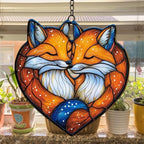Cute Loving Couple Fox Acrylic Suncatcher - Image 4