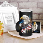 2 Pack Eagle American Flag Print, Flameless Candles with Remote Control, Battery Operated Flickering LED Pillar Candle with Timer for 4th of July Indoor Outdoor Patio Garden Decorations - Image 2