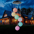 Changing Pink Ball Wind Chime Light Wind Mobile Outdoor Waterproof Garden Light for Patio Yard Decor - Image 2