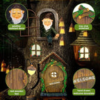 7 Pcs Fairy Garden Accessories Tree Hugger Gnome Statue Tree Faces - Image 5