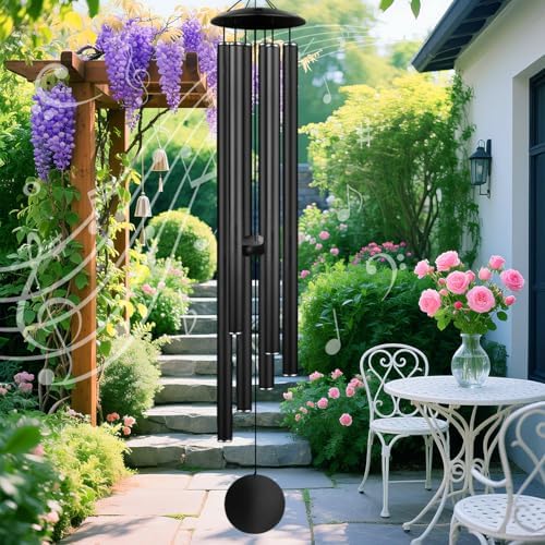 Large Memorial Wind Chimes, 67'' Deep Tone 6 Heavy Tubes Soothing Tones Windchimes for Outside Garden Patio Hanging Decor, Sympathy Gifts, Memorial Wind Chime Best Gift for Mom Women Grandma Neighbors - Image 5