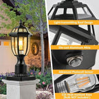 Dusk to Dawn Outdoor Post Lights Hard Wired, Waterproof Aluminum Pole Light Fixture with Pier Mount Base, Exterior Lamp Posts Outdoor Lighting for Yard Patio Pathway, 2 Pack - Image 4