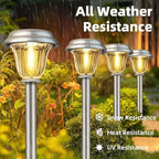 Solar Lights Outdoor Waterproof Stainless Steel Glass Solar Pathway Lights - Image 4