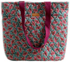 Maison d' Hermine Shopping Bags Cotton Quilted Tote Bag with Zipper Pockets by MaisondHermine