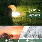 GKOLED 4 Pack, LED Brass Well Lights, 12V IP67 Waterproof Outdoor In Ground Light with MR16 Bulb and Swival Base, Low Voltage Landscape Lighting, 5W 2700K, Up Light for Garden Tree Bushe, Shielded Top - Image 5