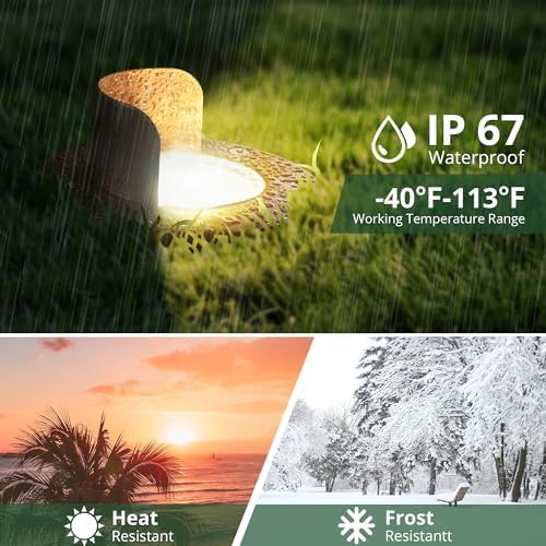 GKOLED LED Brass Well Lights, 12V IP67 Waterproof Outdoor In Ground Light with MR16 Bulb and Swival Base, Low Voltage Landscape Lighting, 5W 370LM 2700K, Up Light for Garden, Shielded Top, 12 Pack - Image 6