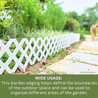 LaLaGreen Decorative Garden Edging Border (23in, 10 Pack) White Fence Panel - Image 5