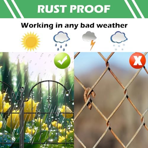 Blingluck Decorative Garden Fence, 17in(H) x 10.8ft(L), with Ground Stake - Image 6
