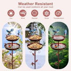 Metal Bird Bath Bronze 2-in-1 Freestanding Garden Birdbath - Image 3