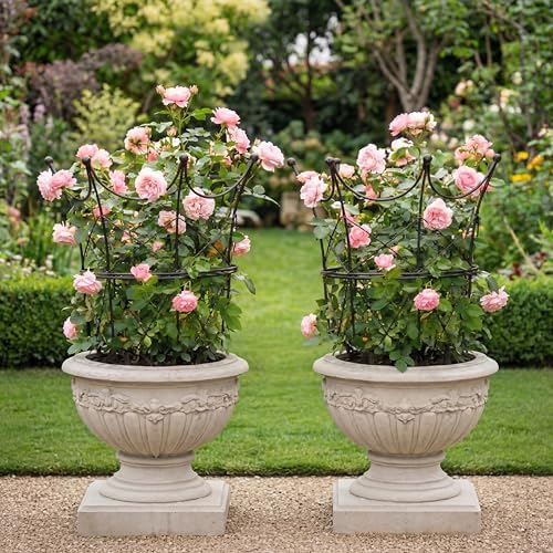 BreezeHug 2 Set Garden Obelisk Trellis Peony Cages and Supports, Crown - Image 2