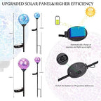 VCUTEKA Decorative Solar Garden Lights, 3.5" Mosaic Globe Stake 2 Pack - Image 5