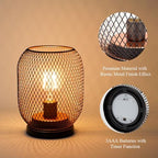 TRIROCKS Set of 4 Battery Operated Lamp LED Table Lantern, Metal Cage Cordless Lamps with LED Bulb，Vintage Decorative Outdoor Lantern for Weddings, Parties, Patio, Events for Indoors Shelf Decor - Image 2