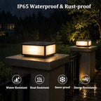 9.84 Inch Outdoor Column Lights, Black Square Pillar Post Light for Outside - Image 4