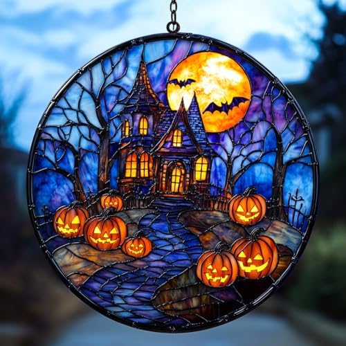 Gothic Halloween Spooky Castle Acrylic Suncatcher by AVAGAN