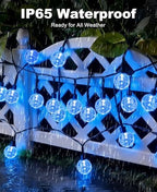 btfarm 2 Pack Solar String Lights Outdoor, Total 98FT 100 LED Crystal Globe - Image 4