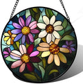 Colorful Garden Flowers Stained Glass Window Hanging Suncatcher Gifts 12" by Follow