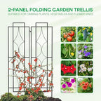 IDZO 2-Piece Diamonds Design Decoration Trellis, Metal Decorative Trellis for Climbing Plants Outdoor, Garden Trellis for Climbing Plants, Climbing Rose Trellis, 48-Inch Tall Each, Black - Image 3