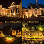 LED Spotlights Outdoor,Low Voltage Landscape Lighting IP65 Waterproof with US Plug, 3000K Warm White Outdoor Spot Lights for Yard Flag Pole House Garden Tree(6-in-1) - Image 2