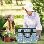 Garden Tool Bag Organizer Garden Tote Bag with Pockets Pattern Small Flowers Tool Storage Organizer Gardening Tool Kit Holder 13" x 6.8" x 2.8" - Image 7
