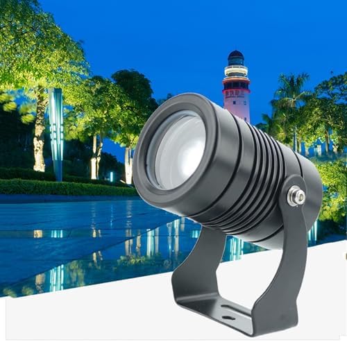 LED Rotation Spotlight - IP67 Outdoor Wall Projector Light, Narrow Beam Landscape Lighting, DC24V/AC85-265V Waterproof Floor Lamp for Building Exteriors by Unknown