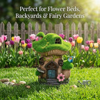 Topadorn Solar Fairy House Garden Statue with LED Light, Outdoor Decor - Image 4