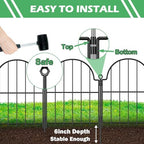 Blingluck Decorative Garden Fence, 17in(H) x 10.8ft(L), with Ground Stake - Image 3