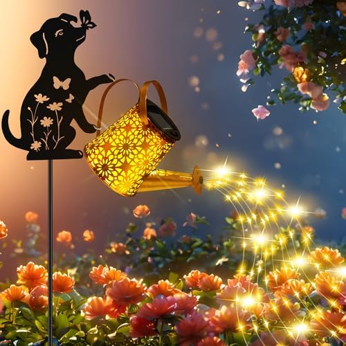 Solar Garden Lights Outdoor Decor, Dog Watering Can Lights for Yard, 2 Pack - Image 5