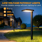 LUTEC 6 Pack Low Voltage Pathway Lights, Aluminum 12V Landscape Lighting with Connectors，IP65 Waterproof Anti-Glare Wired LED Pathway Lights, 5W 500LM Warm White 3000K for Pathway, Yard, Garden - Image 3