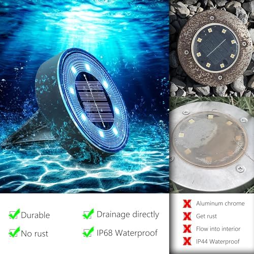 Joomer 12 Pack 2.9inch Solar Ground Lights Outdoor, Blue - Image 4
