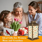 Solar Lantern Outdoor Waterproof Mid Century Fifties Modern Retro Colors Seamless Part Garden Decor LED Hanging Solar Lights Tabletop Lamp Gifts for Women Mom Outside Yard Patio Porch - Image 4