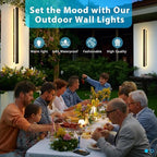 Outdoor Wall Light LED Long Wall Sconce 23.63in Ip65 Waterproof Black Modern Outdoor Lights 3000k 20W Metal Exterior Light Fixture For Porch Light Patio Front Door Yard Garden Villa Living Room - Image 4