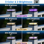 Peasur 4x4 Solar Post Lights Outdoor, 4 Packs Purple & Warm White LED Fence Caps Light Waterproof, Wood & Vinyl Post Top Lighting for Deck Mailbox Railing Porch Outside - Image 2