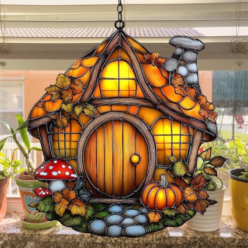 Pumpkin House Fall Autumn Acrylic Suncatcher - Image 4